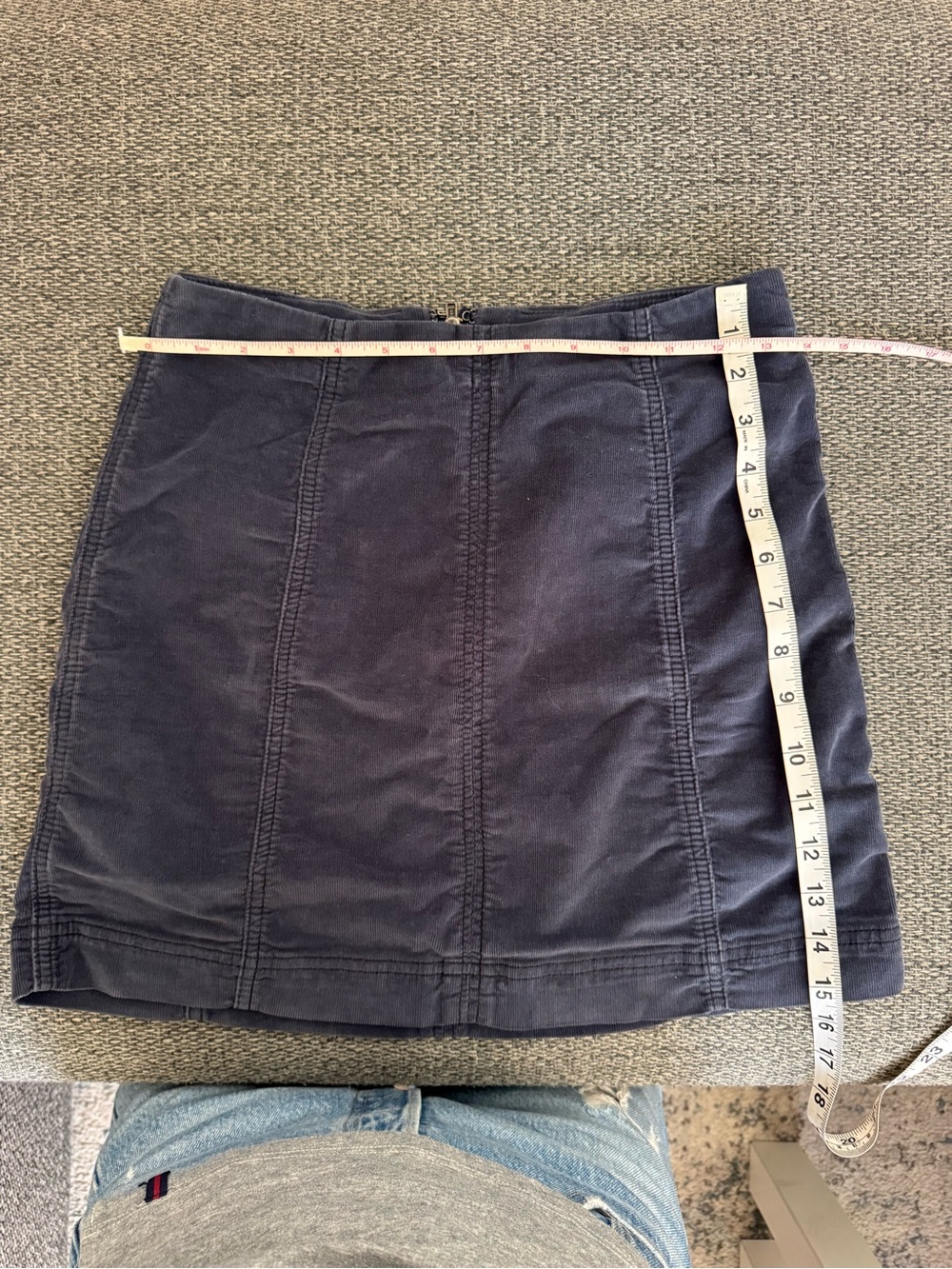 Free People Navy Corduroy Panel Mini Skirt